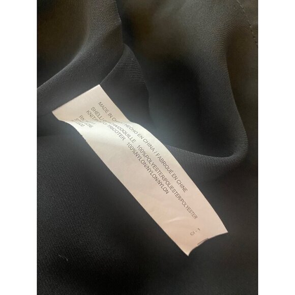 Eloquii Women's Black Long Sleeve Pleated Lace Trim Dress - 20 - Picture 11 of 14